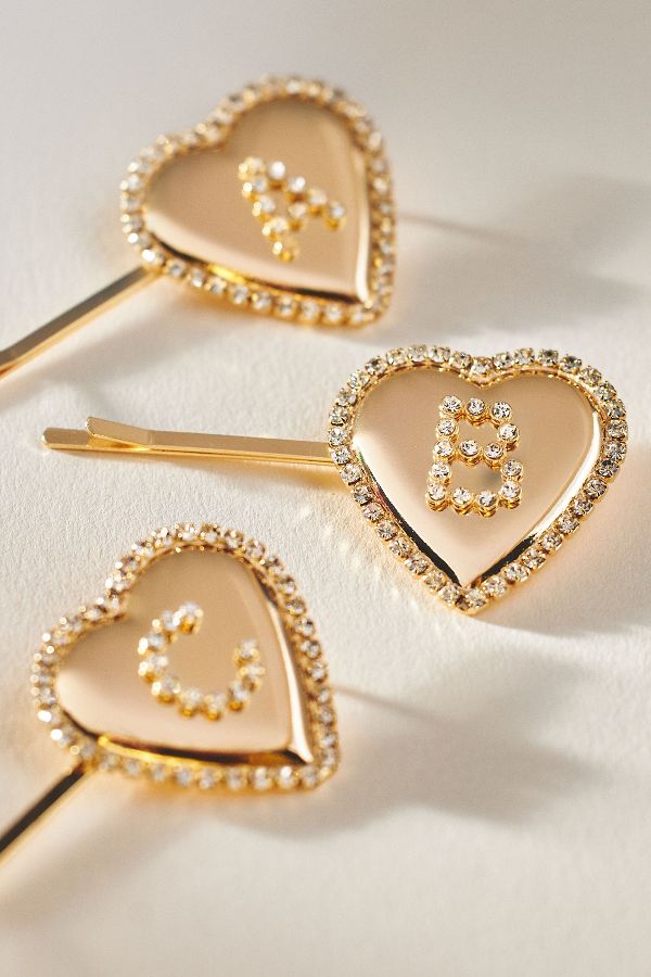 Slide View: 1: Monogram Heart Bobby Pin