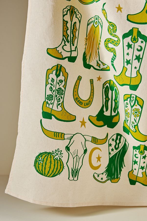 Slide View: 2: Calhoun & Co. Hey Cowgirl Oversized Dish Towel