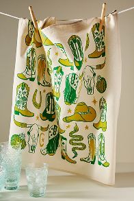 Slide View: 1: Calhoun & Co. Hey Cowgirl Oversized Dish Towel