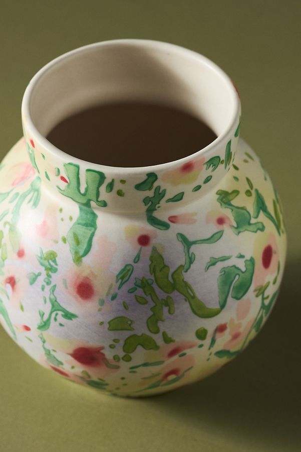 Slide View: 2: Sylvia Handpainted Floral Vase