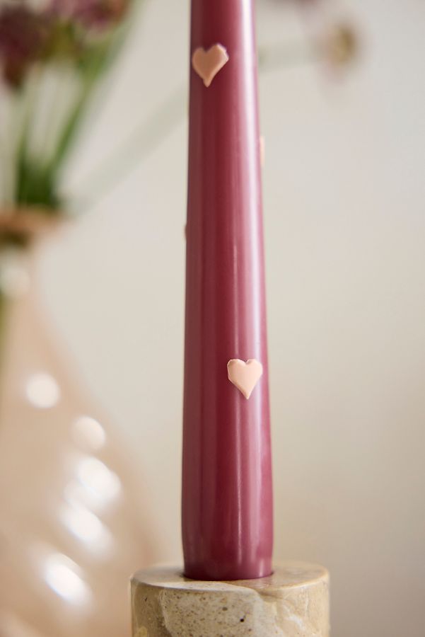 Slide View: 3: Heart Taper Candles, Set of 2