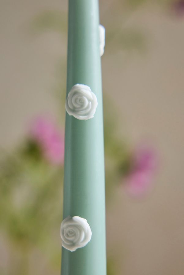 Slide View: 2: Rose Taper Candles, Set of 2