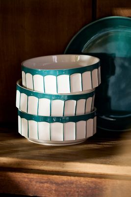 The Latte Stoneware Cereal Bowls, Set of 4: Boulevard Edition