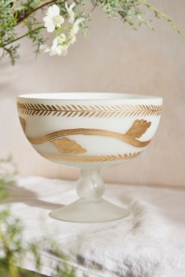 Slide View: 1: Metallic Garland Glass Decorative Bowl