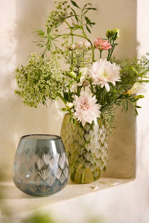 Slide View: 1: Etched Glass Vase