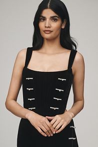 Slide View: 1: SAU LEE Venus Velvet Corset Top