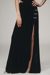 Slide View: 2: SAU LEE Venus Velvet Maxi Skirt