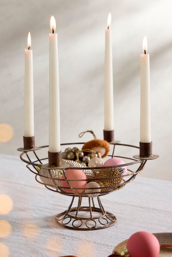 Slide View: 1: Wire Basket Candelabra