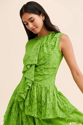 Verb by Pallavi Singhee Lace Ruffled Mini Dress