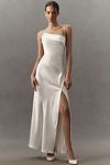 Thumbnail View 4: Acler Zetland Sleeveless Bias-Cut Side-Slit Satin Maxi Dress