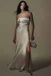 Thumbnail View 1: Acler Zetland Sleeveless Bias-Cut Side-Slit Satin Maxi Dress