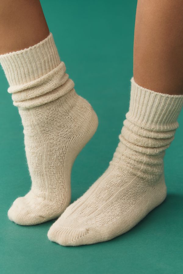 Slide View: 3: Sweater Cable-Knit Socks