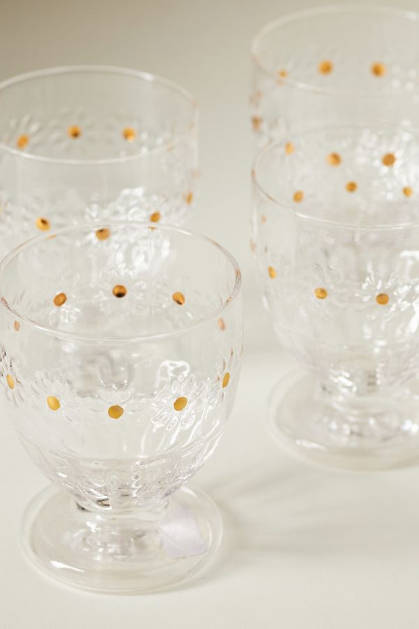 Slide View: 2: Clara Icon Glass Goblets, Set of 4