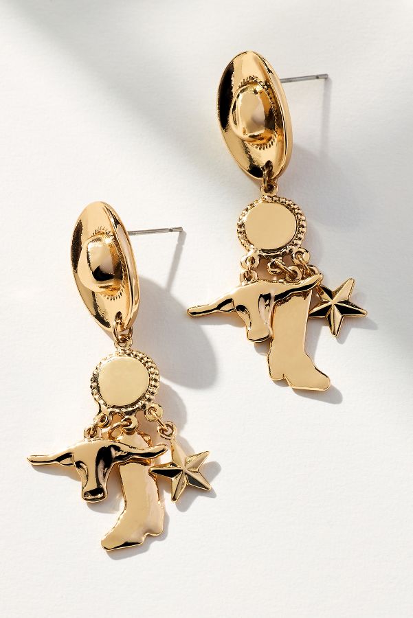 Slide View: 1: Western Icons Drop Earrings