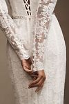 Thumbnail View 3: V. Chapman Jules Long-Sleeve Turtleneck Lace Column Maxi Dress