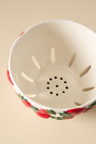 Slide View: 4: Foster Strawberry Stoneware Colander