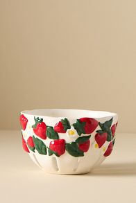 Slide View: 2: Foster Strawberry Stoneware Colander