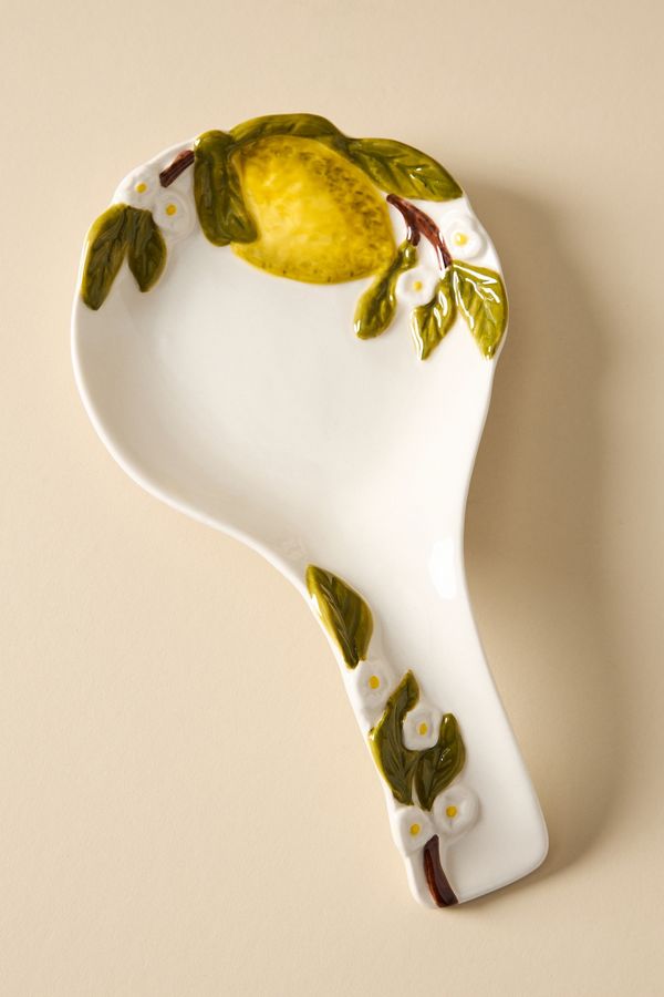 Slide View: 1: Foster Lemon Stoneware Spoon Rest