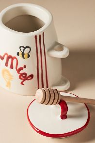 Slide View: 3: Harlie Brown Studio Belle Journée Stoneware Honey Jar