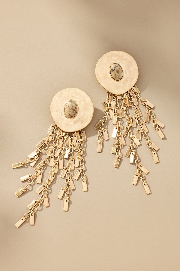 Slide View: 4: Boucles d'oreilles pendantes en pierre XL