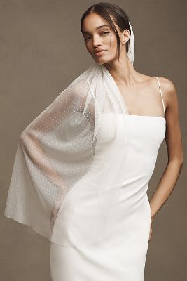 BHLDN Mini Bow Dotted Tulle Veil