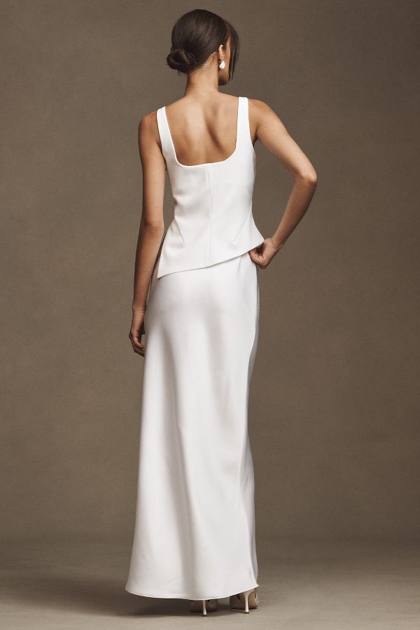 Slide View: 2: ET OCHS Kamila Sleeveless Square-Neck Layered Column Maxi Dress