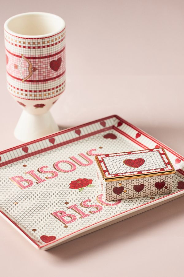 Slide View: 2: The Bistro Tile Stoneware Vase: Valentine's Edition