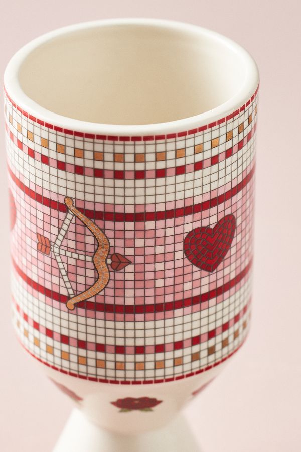 Slide View: 3: The Bistro Tile Stoneware Vase: Valentine's Edition