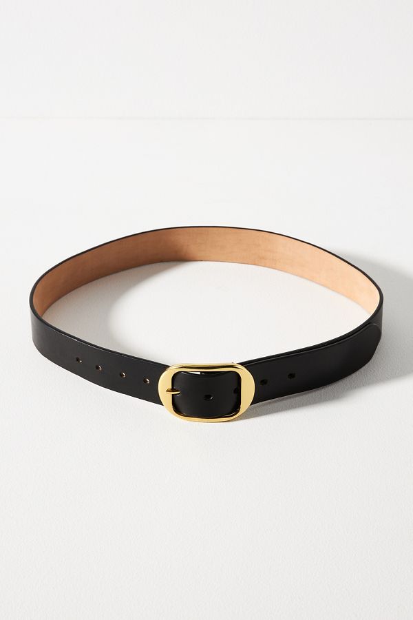 Slide View: 2: Italian Leather Contour Belt