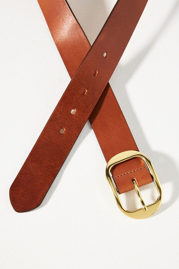 Slide View: 2: Italian Leather Contour Belt