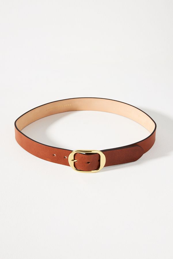 Slide View: 1: Italian Leather Contour Belt