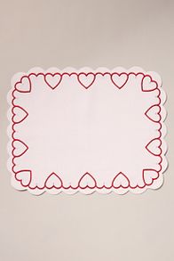 Slide View: 3: Cordelia Embroidered Heart Placemat