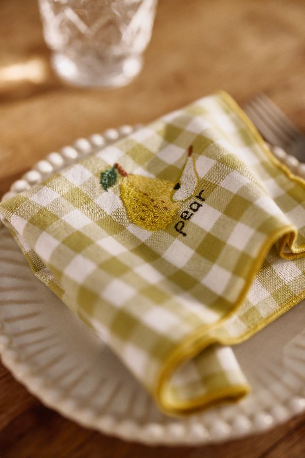 Slide View: 1: Icon Fruit Napkins, Set of 4