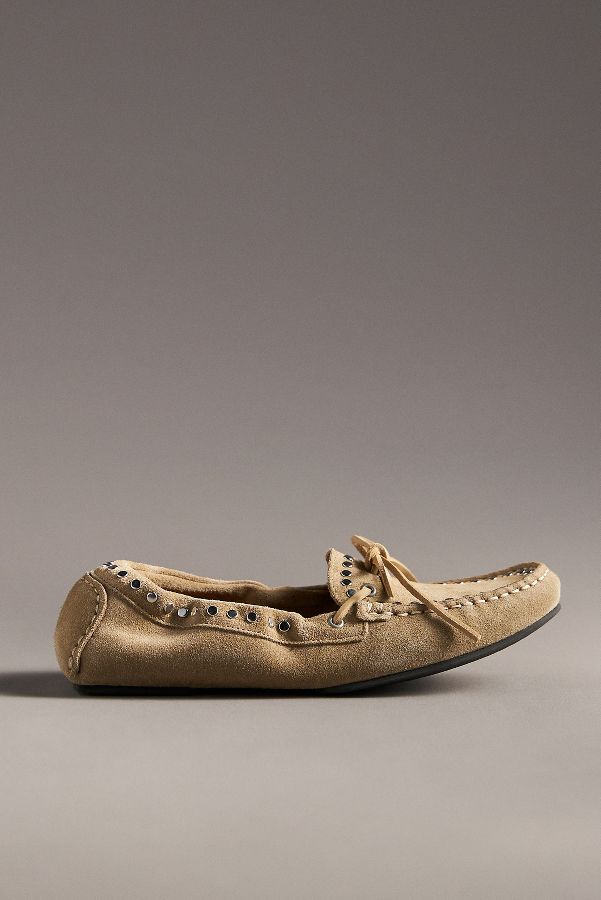 Slide View: 1: ALOHAS Calla Suede Studded Loafers