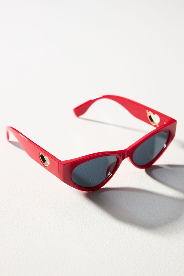 Slide View: 2: I-SEA Jenni Heart Cutout Cat-Eye Sunglasses