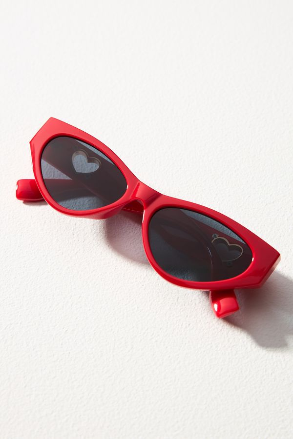 Slide View: 3: I-SEA Jenni Heart Cutout Cat-Eye Sunglasses