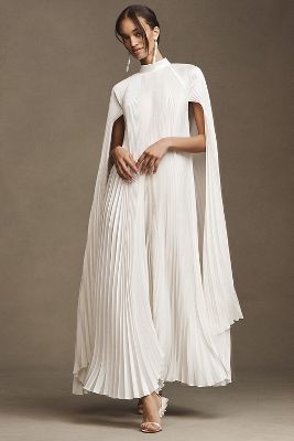 L'IDÉE Eiffel Cape Pleated Maxi Dress