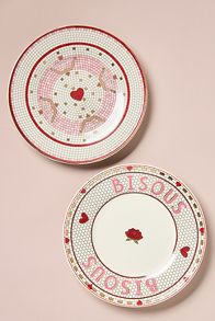 Slide View: 1: The Bistro Tile Stoneware Dessert Plate: Valentine's Edition