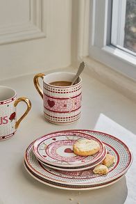 Slide View: 5: The Bistro Tile Stoneware Dessert Plate: Valentine's Edition