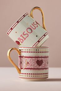 Slide View: 1: The Bistro Tile Stoneware Mug: Valentine's Edition