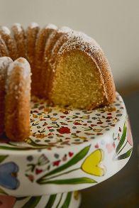 Slide View: 5: The Mud Fairy Blooming Hearts Stoneware Cake Stand