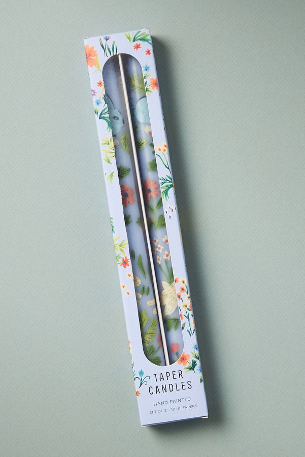 Slide View: 2: Easter Handpainted Taper Candles, Set of 2