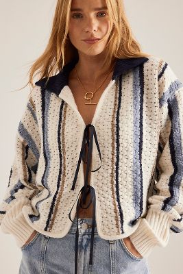 Cardigan all'Uncinetto con Colletto Maeve