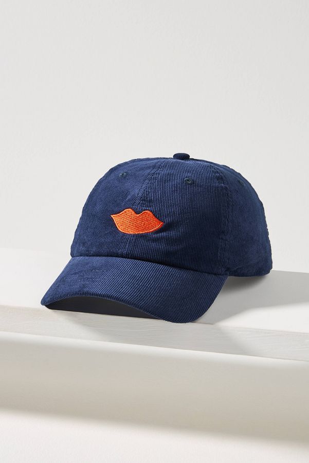 Slide View: 2: Clare V. Corduroy Lips Baseball Cap