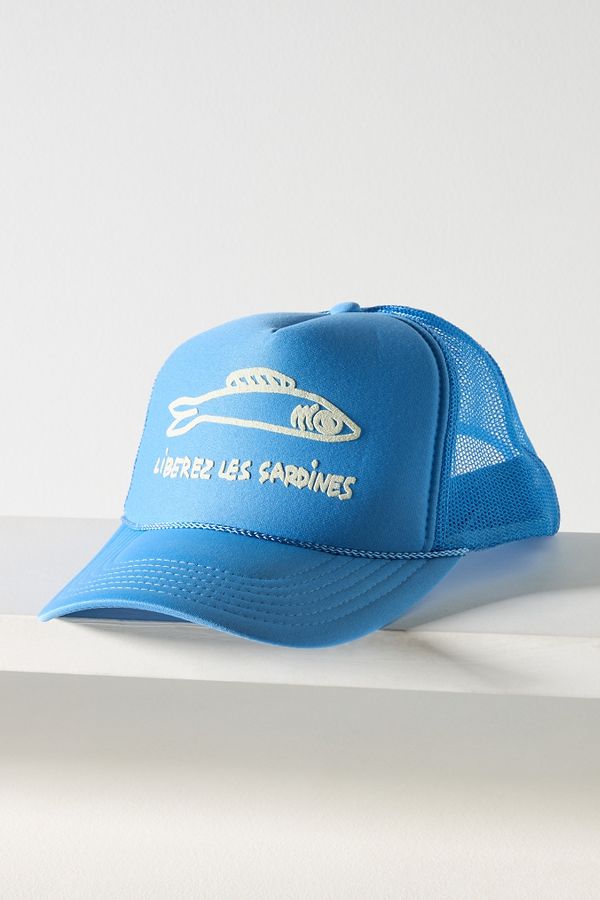 Slide View: 1: Clare V. Liberez Les Sardines Trucker Hat