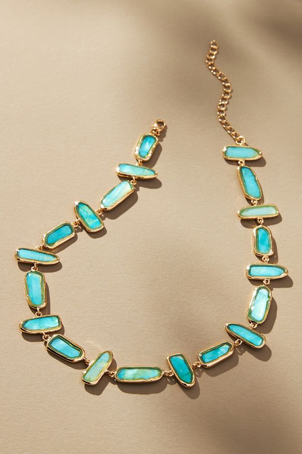 Slide View: 1: Shaped Stones Necklace