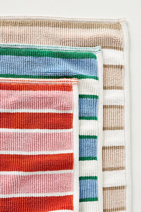 Slide View: 1: Tufted Sutton Cotton Stripe Bath Mat