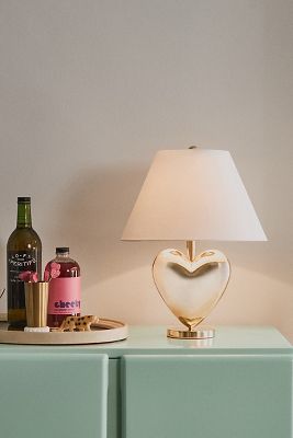 Amor Metallic Heart Table Lamp