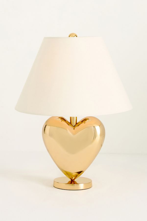 Slide View: 3: Amor Metallic Heart Table Lamp