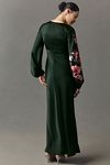 Thumbnail View 2: BHLDN Flora High-Shine Satin Long-Sleeve Maxi Dress